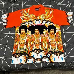 Vintage Jimi Hendrix Dragonfly Button Down Shirt Axis Bold As Love